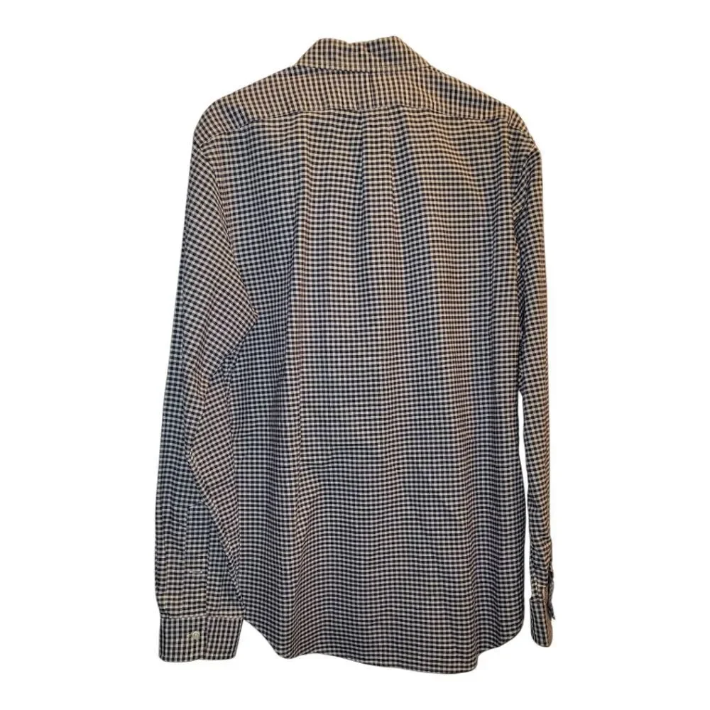 Ralph Lauren Purple Plaid Gingham Custom fit Button Down Shirt Size L